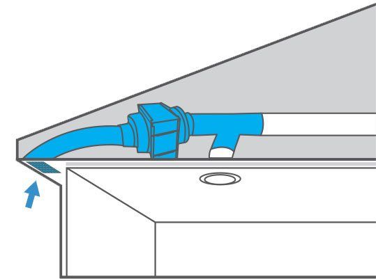 Diagram of outdoor air being pulled in.